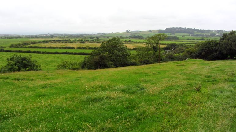 Blick über die Wiesen von Allithwaite und Flookburgh