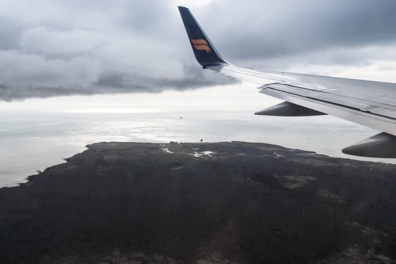 Anflug auf Island, irgendwo über der Halbinsel Reykjanes