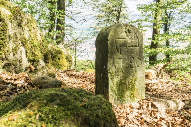 Einer der Grenzsteine auf dem Ith