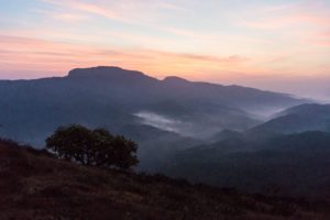 Noch ist es ziemlich dunkel hier in den Pushpagiri Hills