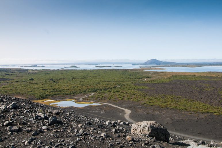 Der Blick vom Hverfjall auf den Mývatn