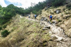 Auf den letzten Metern zum Sattel zwischen Hochfelln und Strohnkopf