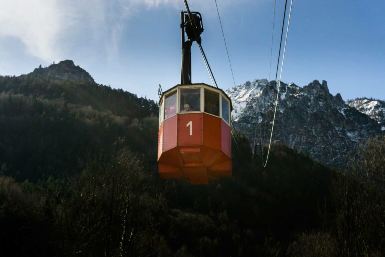 Die Predigtstuhlbahn - eine Aufnahme aus dem Winter