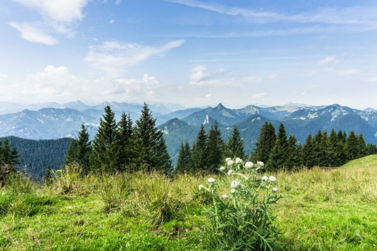 Der Blick nach Westen zu Hirschberg und Co.